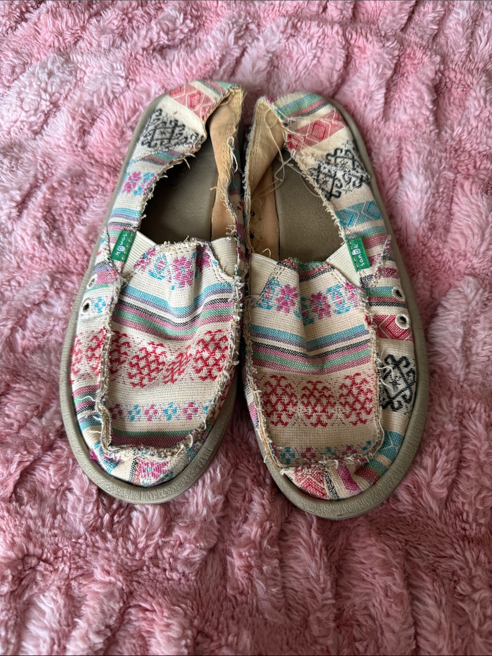 Pink Multicolor Sanuk Slip-On Shoes